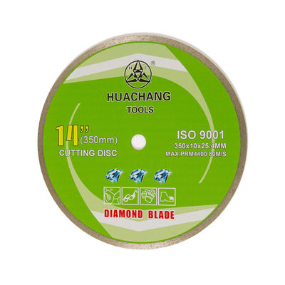 Stampa fredda 350×2.2/3.2×10×25.4mm×24T a 14 pollici Rim Diamond Blade For Angle Grinder continuo