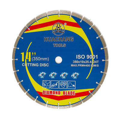 Pressa a caldo	350×2.2/3.2×10×25.4×24T ha sinterizzato il diamante segmentato per la lama	Granito, marmo, calcestruzzo e mattone