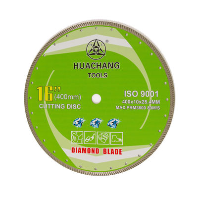Taglio asciutto Diamond Turbo Blade For Granite continuo 16inch 400mmx25.4mm di alta qualità 16inch 400x10×25.4mm