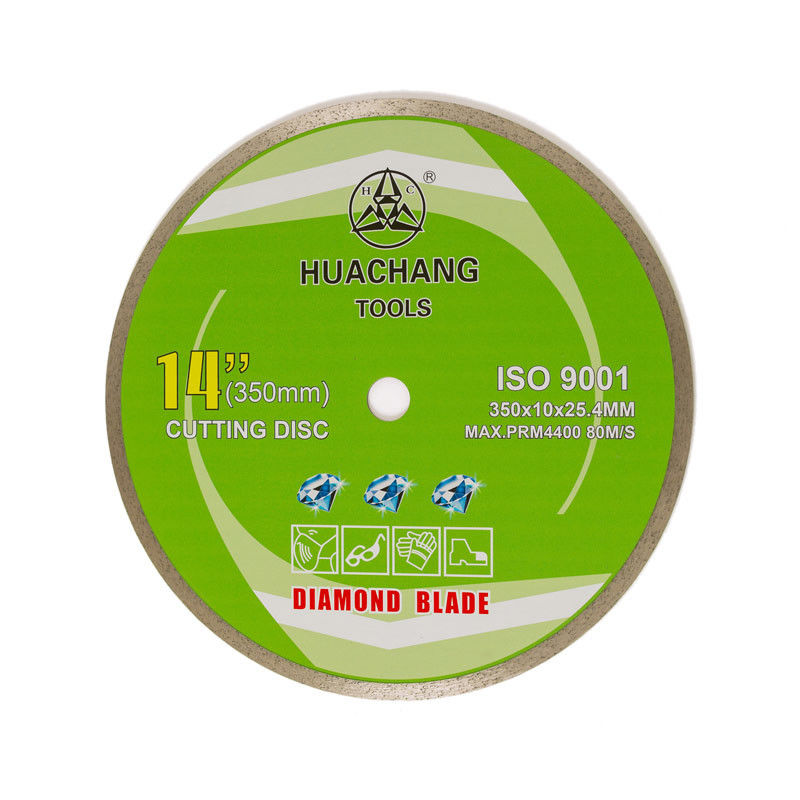 Stampa fredda 350×2.2/3.2×10×25.4mm×24T a 14 pollici Rim Diamond Blade For Angle Grinder continuo